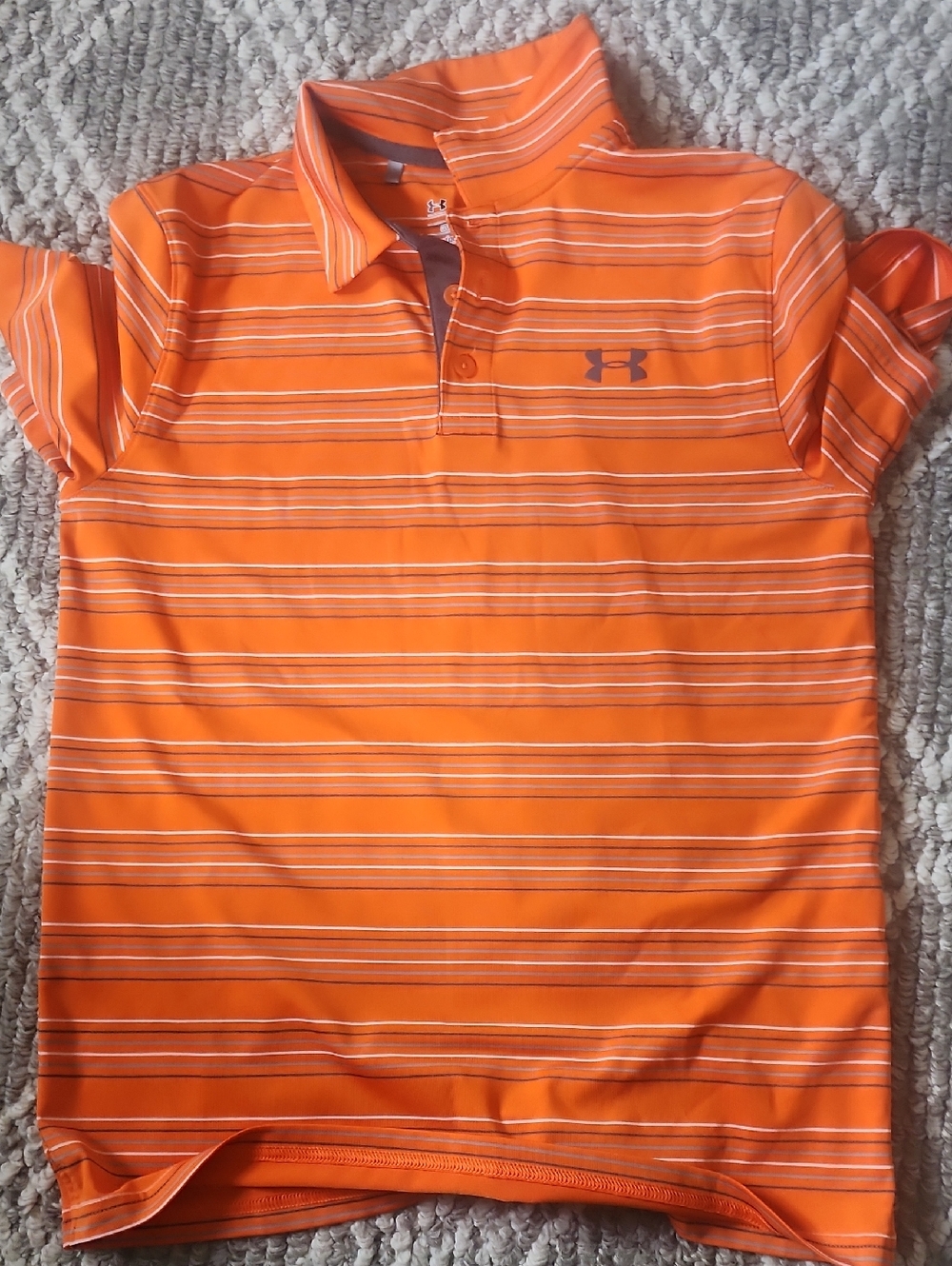 Under Armour Orange Striped Performance Polo